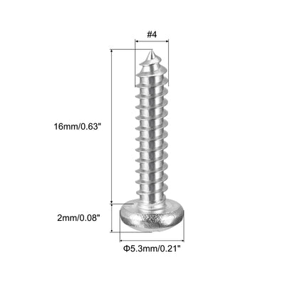 Harfington Screws Phillips Self Tapping Screw, 304 Stainless Steel