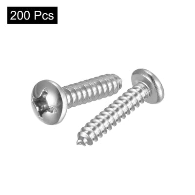 Harfington Screws Phillips Self Tapping Screw, 304 Stainless Steel