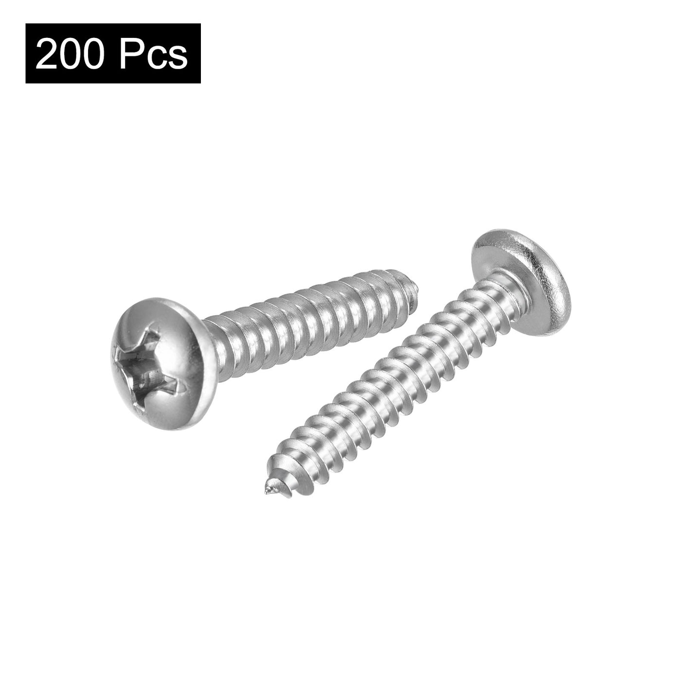 Harfington Screws Phillips Self Tapping Screw, 304 Stainless Steel
