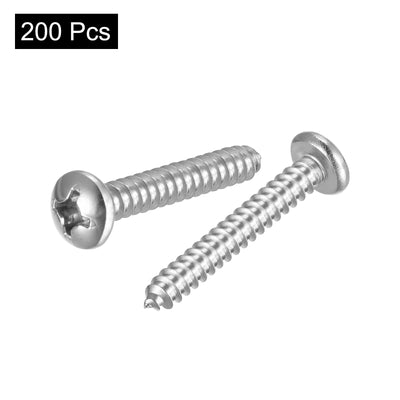 Harfington Screws Phillips Self Tapping Screw, 304 Stainless Steel