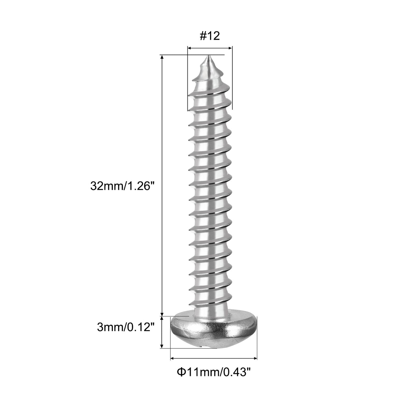 Harfington Screw Phillips Self Tapping Screw 304 Stainless Steel