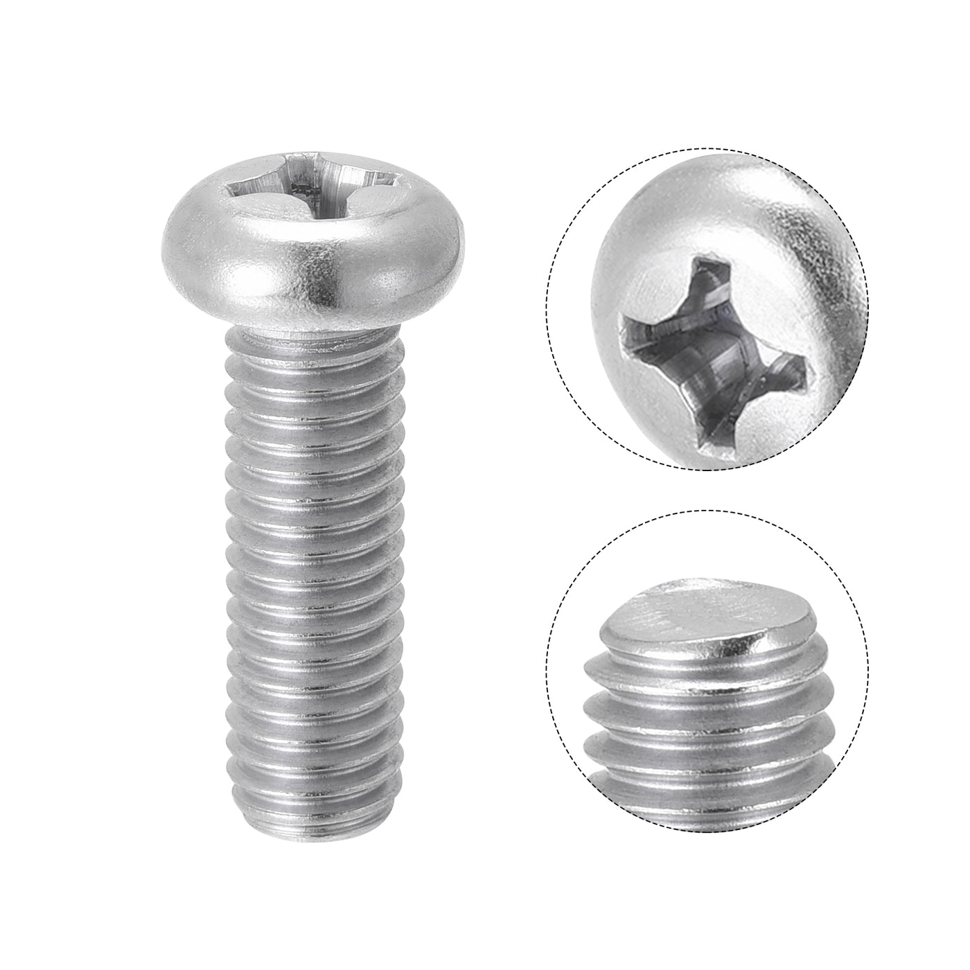 Harfington Machine Screws, M8x20mm Phillips Head Screw 304 Stainless Steel Bolts 25pcs