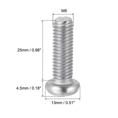 Harfington Machine Screws, M8x25mm Phillips Head Screw 304 Stainless Steel Bolts 25pcs