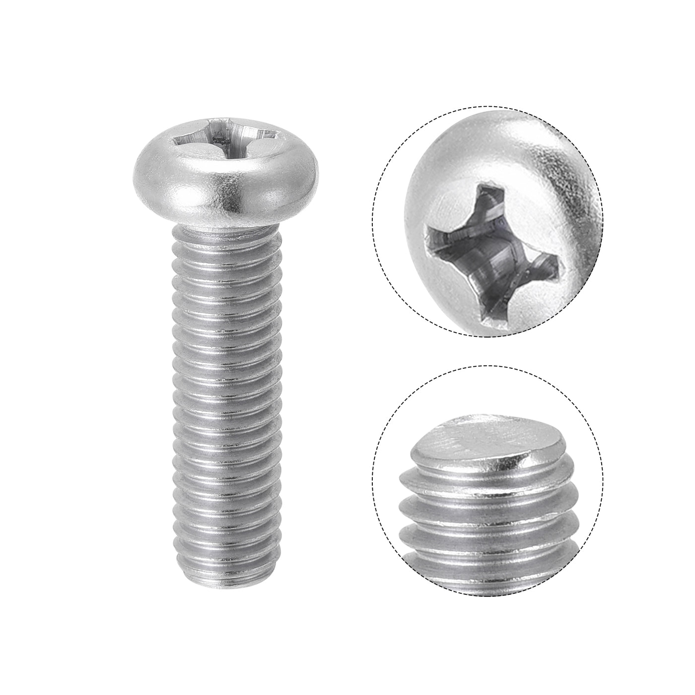 Harfington Machine Screws, M8x30mm Phillips Head Screw 304 Stainless Steel Bolts 25pcs