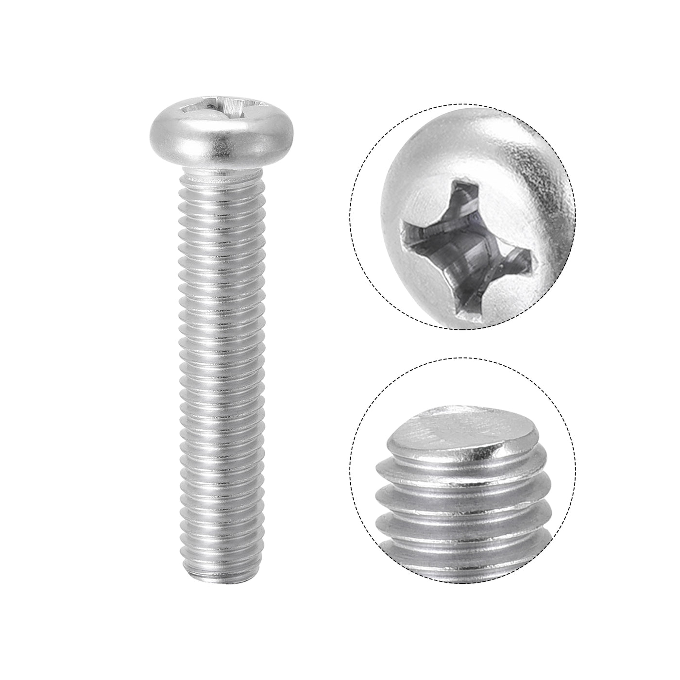 Harfington Machine Screws, M8x45mm Phillips Head Screw 304 Stainless Steel Bolts 25pcs