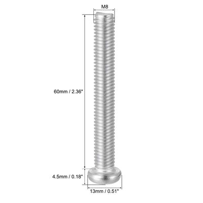 Harfington Machine Screws, M8x60mm Phillips Head Screw 304 Stainless Steel Bolts 10pcs