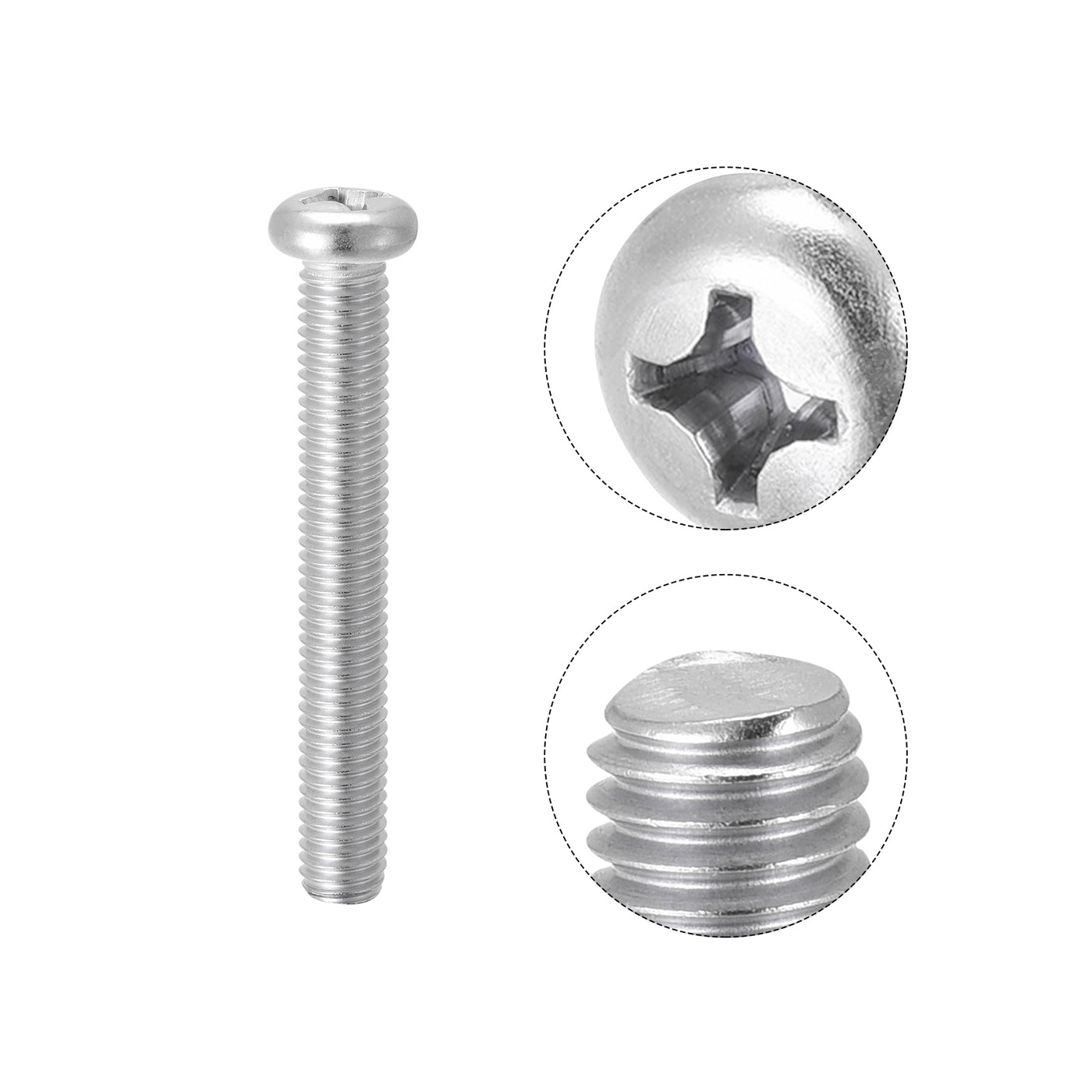 Harfington Machine Screws, M8x60mm Phillips Head Screw 304 Stainless Steel Bolts 10pcs