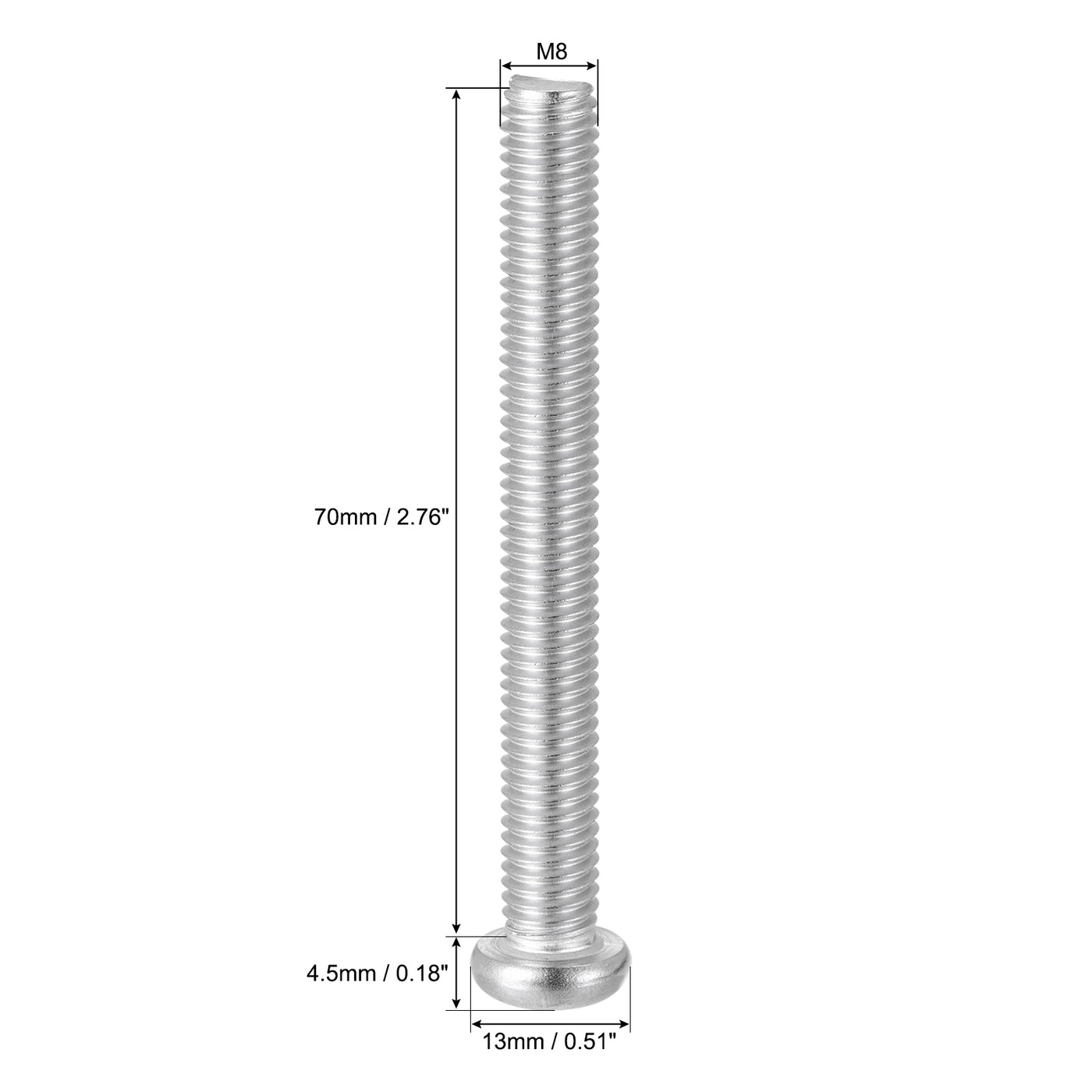 Harfington Machine Screws, M8x70mm Phillips Head Screw 304 Stainless Steel Bolts 10pcs
