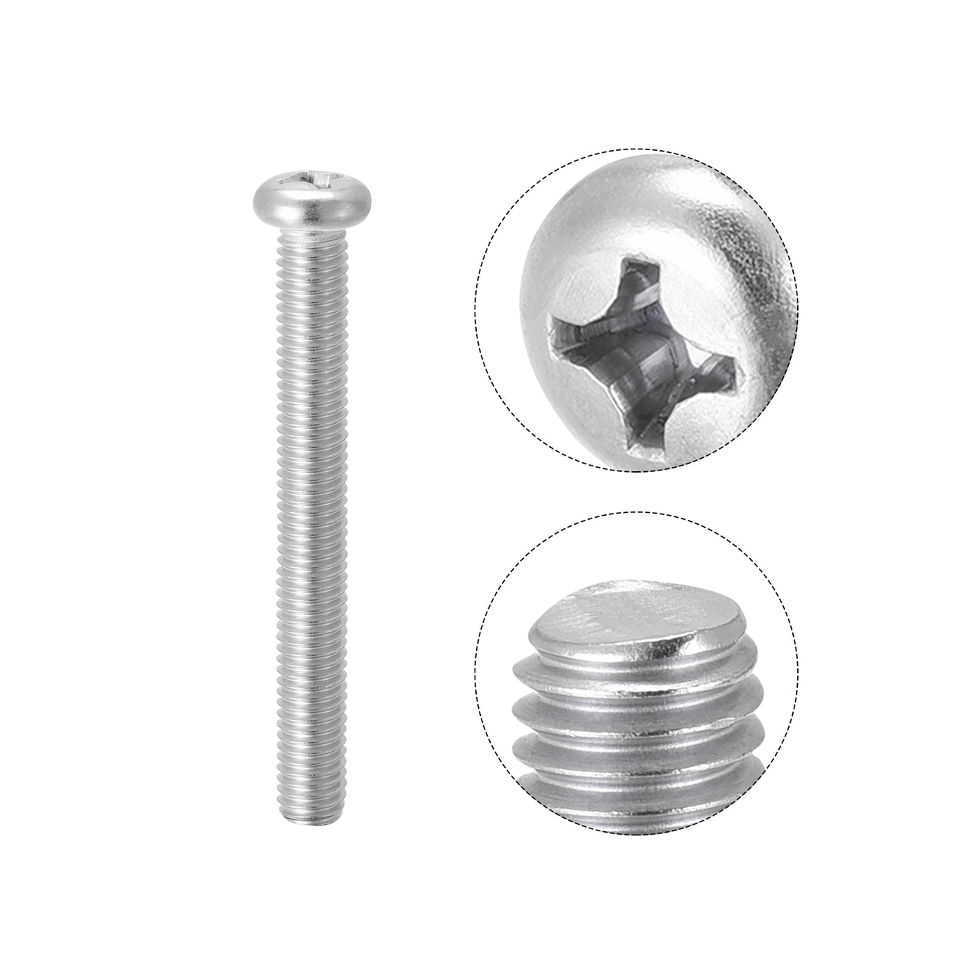 Harfington Machine Screws, M8x70mm Phillips Head Screw 304 Stainless Steel Bolts 10pcs