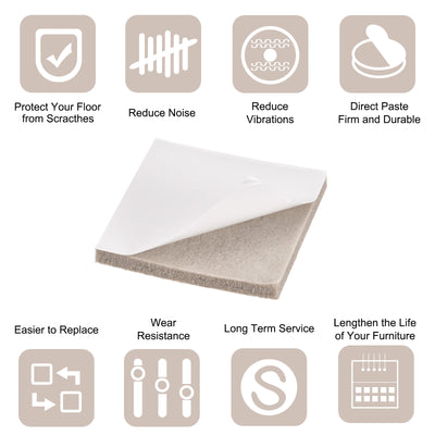 Harfington Self Adhesive Square Furniture Felt Pads for Hardwood Self-adhesive