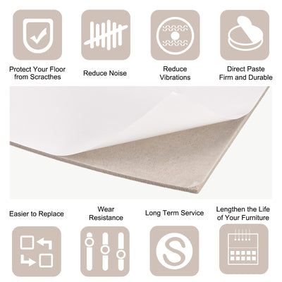 Harfington Uxcell Self Adhesive Square Furniture Felt Pads for Floor