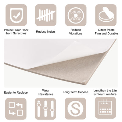 Harfington Self Adhesive Square Furniture Felt Pads for Tiles Self-adhesive
