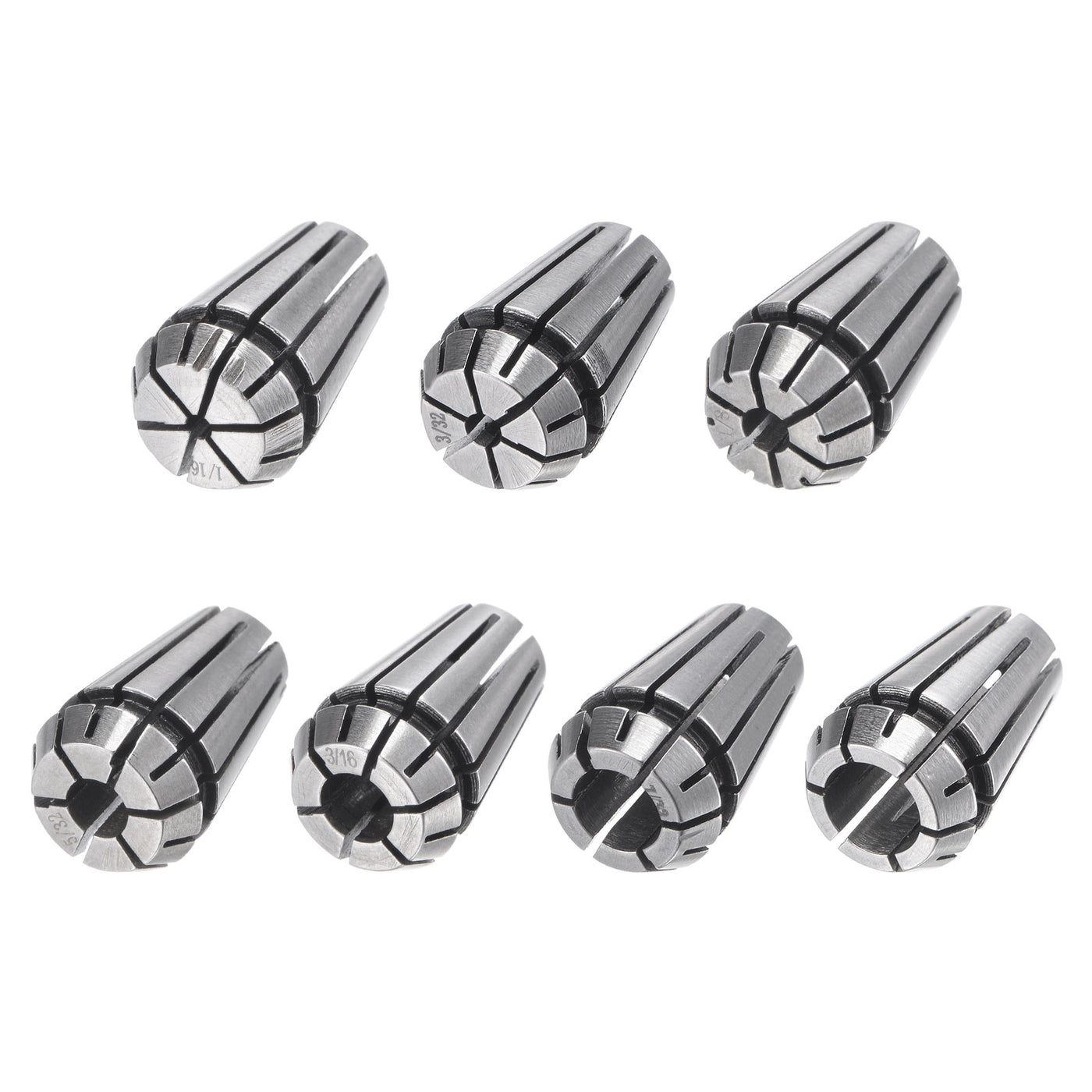 Harfington 7pcs ER11 Spring Collet Set, 1/16" to 1/4" Chuck for CNC Machine Lathe Milling