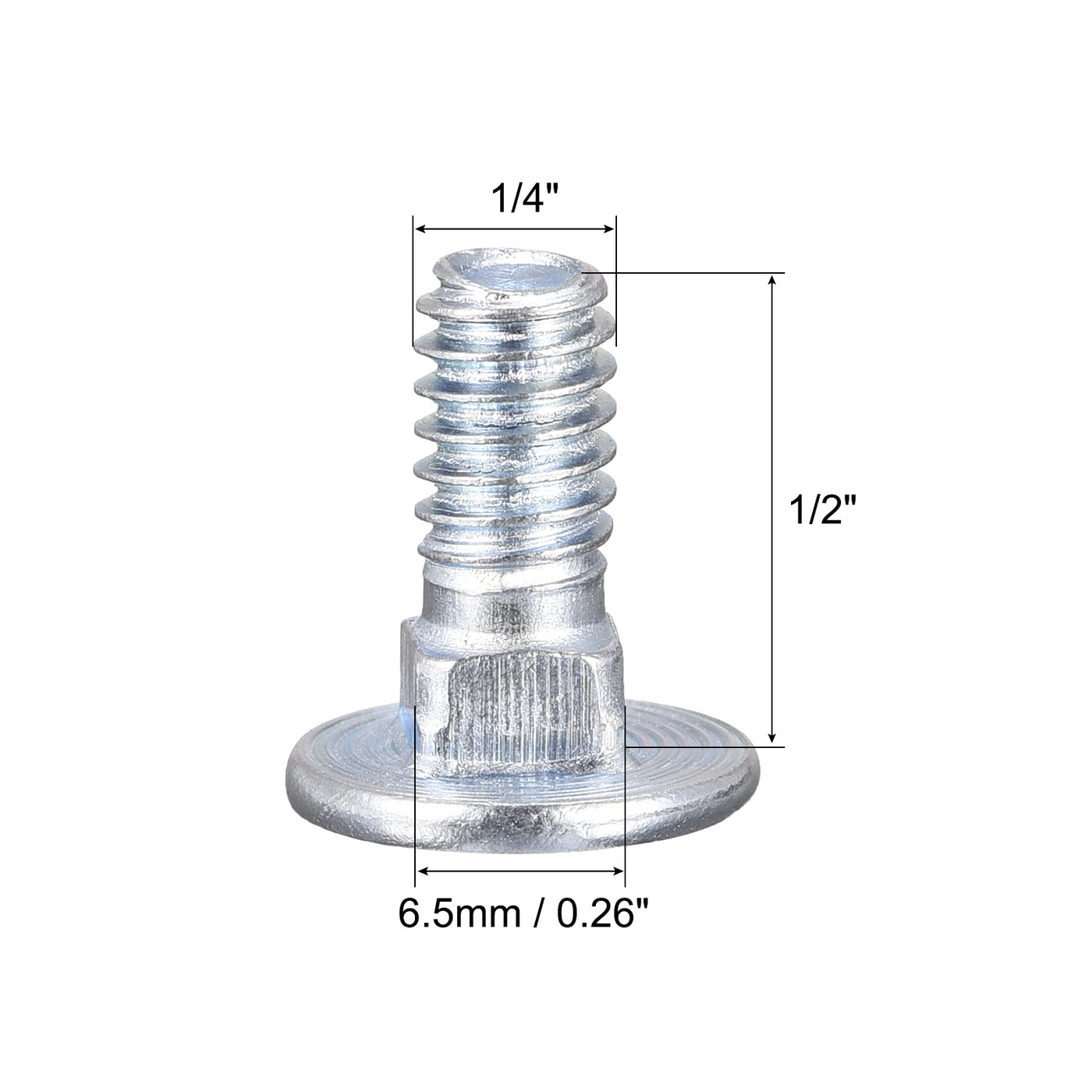 Harfington Carriage Bolt Round Head Square Neck, Q235 Carbon Steel Screw