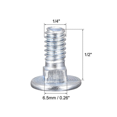 Harfington 1/4-20x1/2" Carriage Bolt Round Head Square Neck Q235 Carbon Steel 100pcs