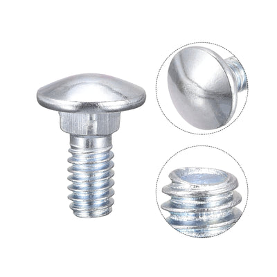 Harfington 1/4-20x1/2" Carriage Bolt Round Head Square Neck Q235 Carbon Steel 100pcs