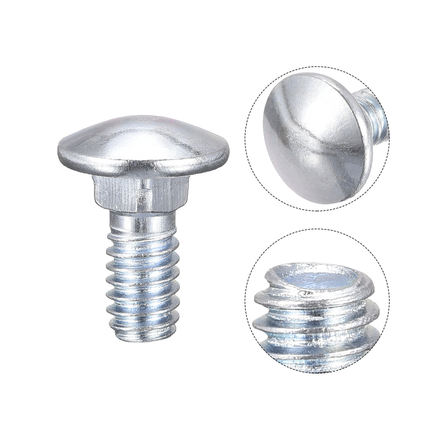 Harfington 1/4-20x1/2" Carriage Bolt Round Head Square Neck Q235 Carbon Steel 100pcs