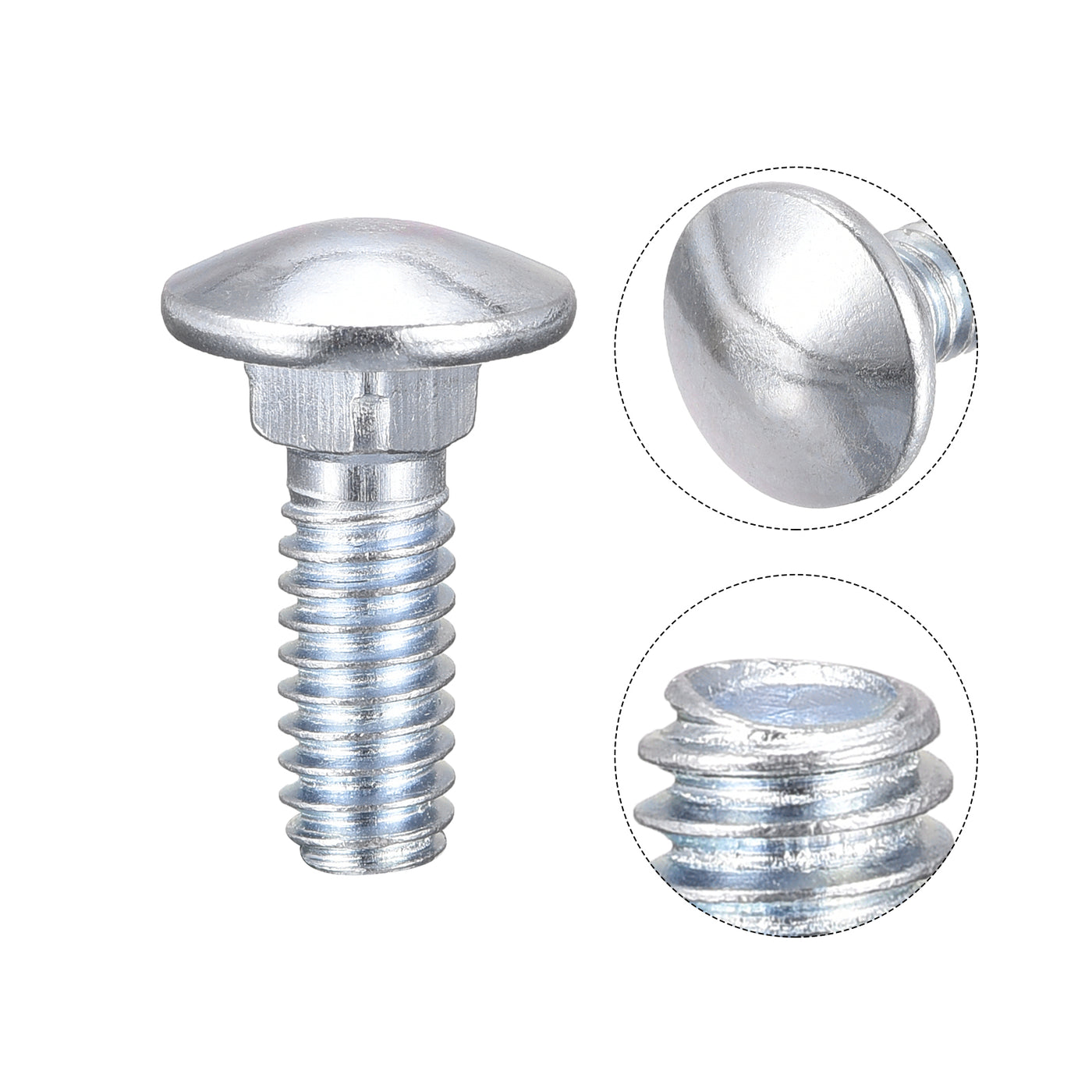 Harfington 1/4-20x5/8" Carriage Bolt Round Head Square Neck Q235 Carbon Steel 100pcs