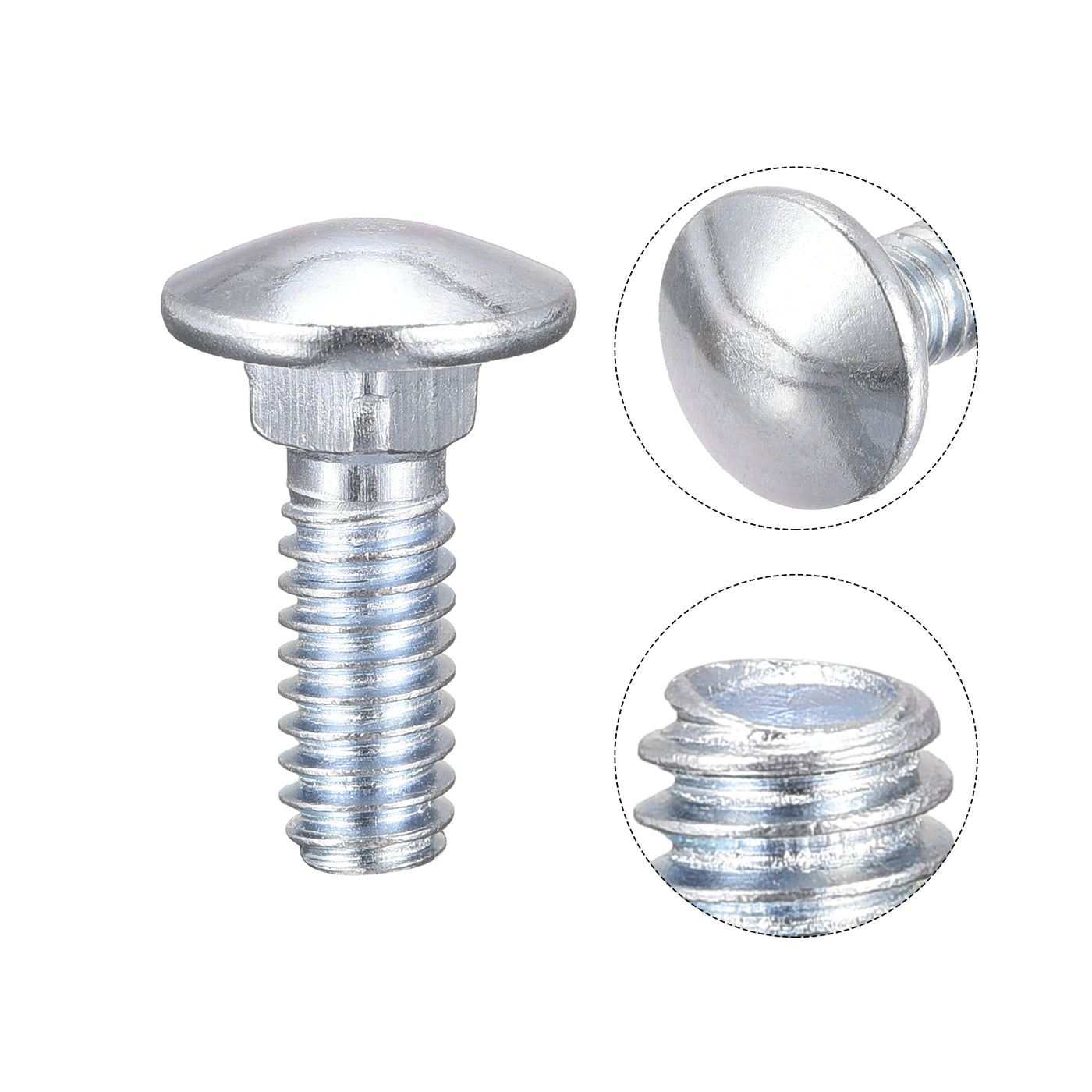 Harfington Carriage Bolt Round Head Square Neck, Q235 Carbon Steel Screw