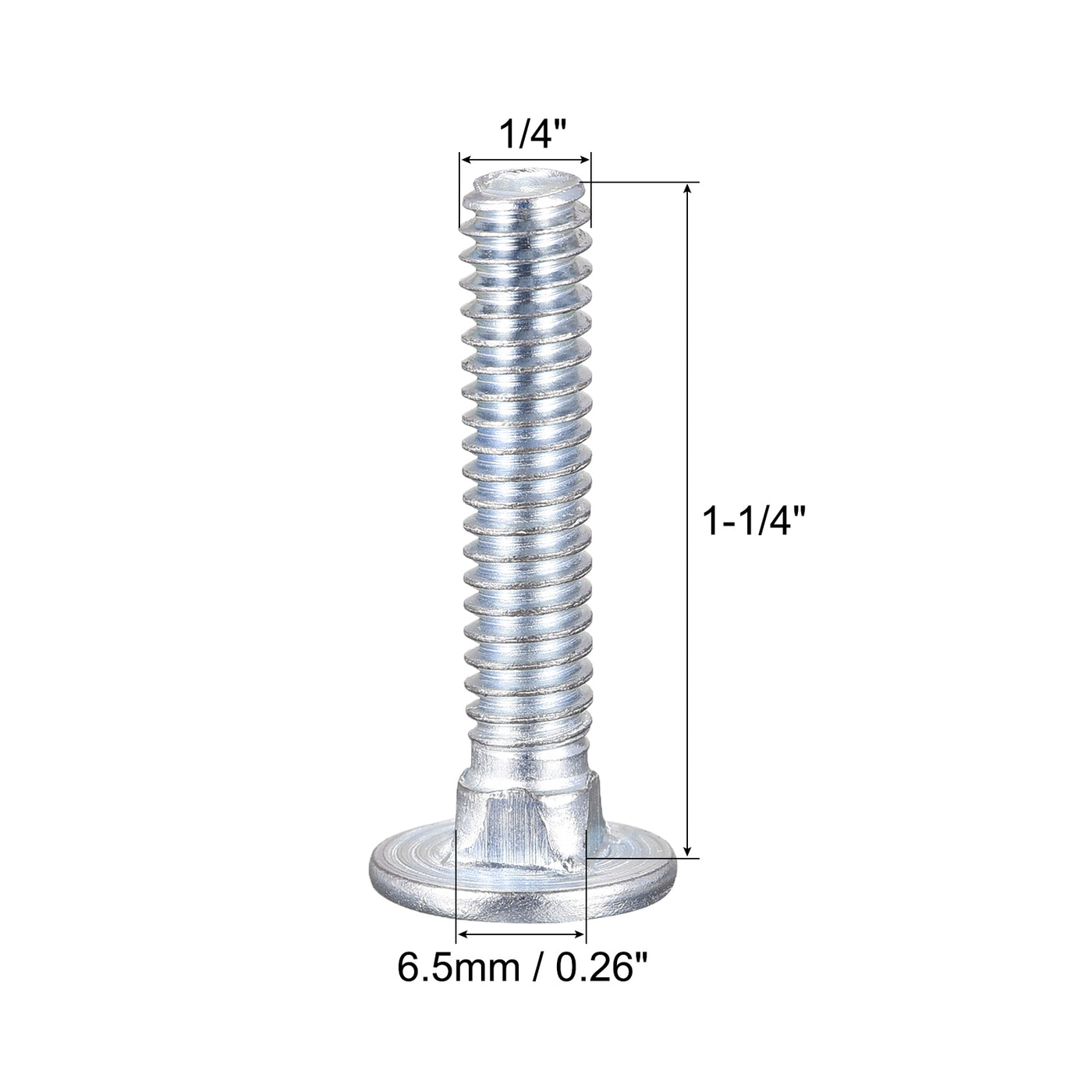 Harfington Carriage Bolt, Round Head Square Neck Q235 Carbon Steel Screws
