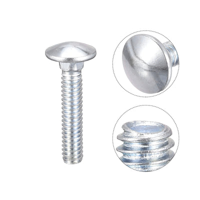 Harfington Carriage Bolt Round Head Square Neck, Q235 Carbon Steel Screw