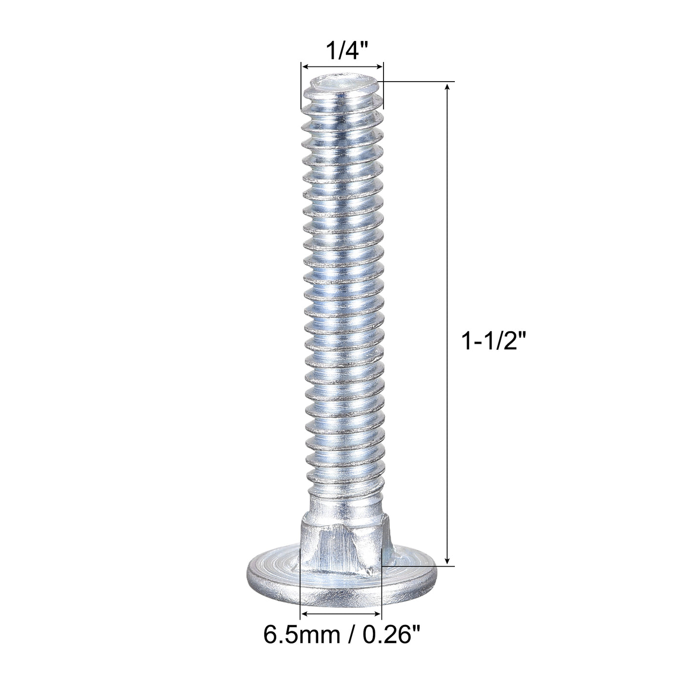 Harfington Carriage Bolt Round Head Square Neck, Q235 Carbon Steel Screw