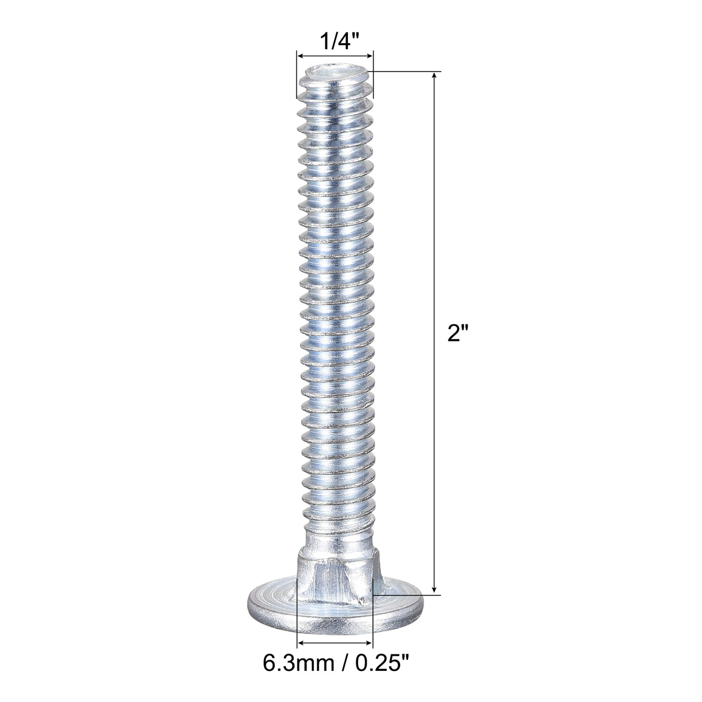 Harfington Carriage Bolt Round Head Square Neck, Q235 Carbon Steel Screw