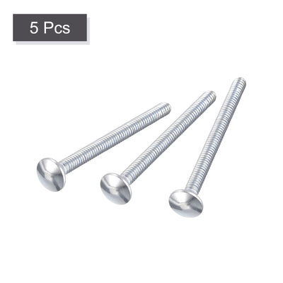 Harfington 1/4-20x4" Carriage Bolt Round Head Square Neck Q235 Carbon Steel 5pcs