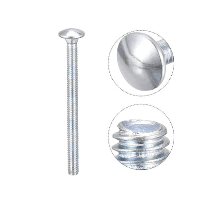 Harfington 1/4-20x4" Carriage Bolt Round Head Square Neck Q235 Carbon Steel 5pcs