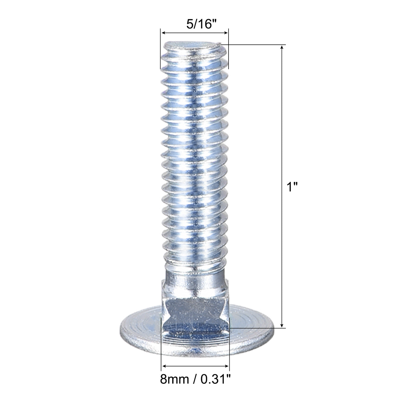 Harfington Carriage Bolt Round Head Square Neck, Q235 Carbon Steel Screw