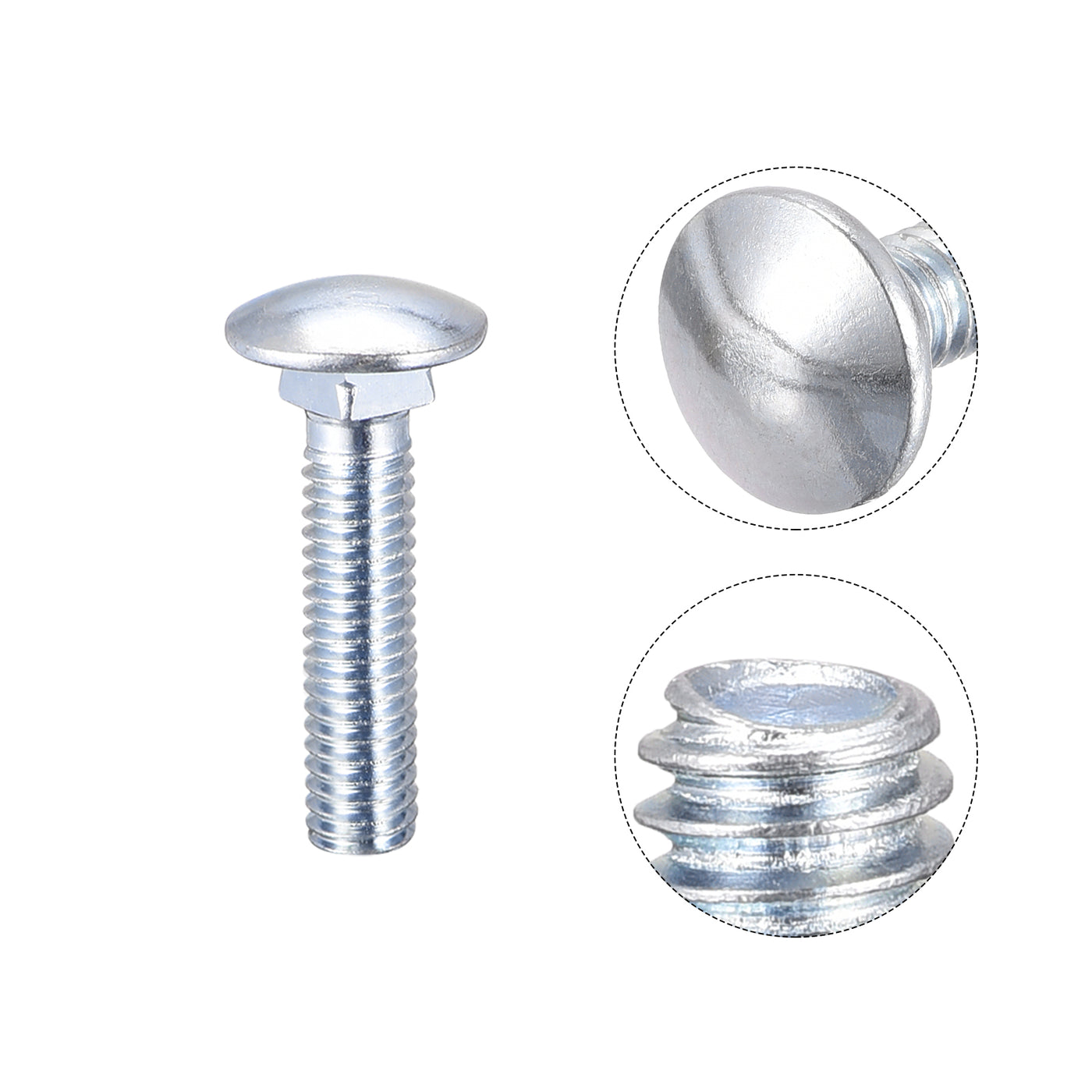 Harfington Carriage Bolt Round Head Square Neck, Q235 Carbon Steel Screw