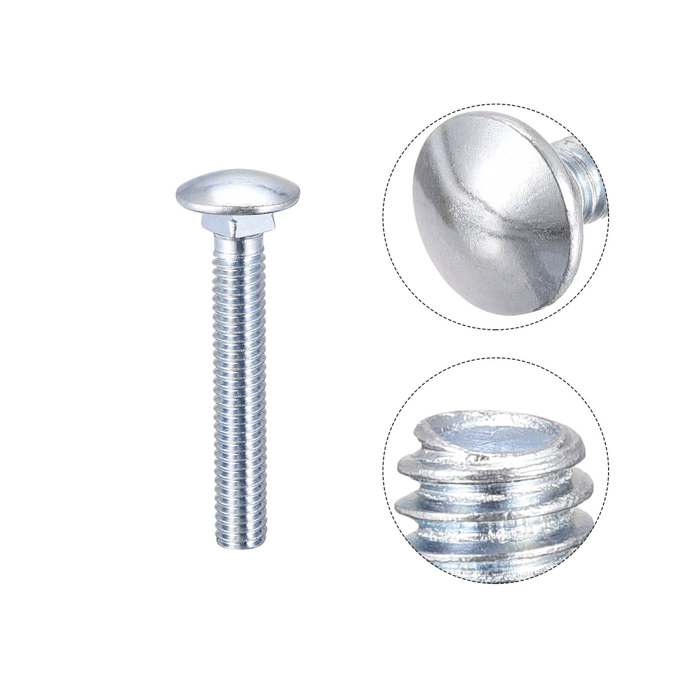 Harfington Carriage Bolt, Round Head Square Neck Q235 Carbon Steel Screws