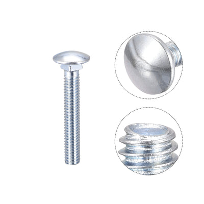 Harfington Carriage Bolt, Round Head Square Neck Q235 Carbon Steel Screws