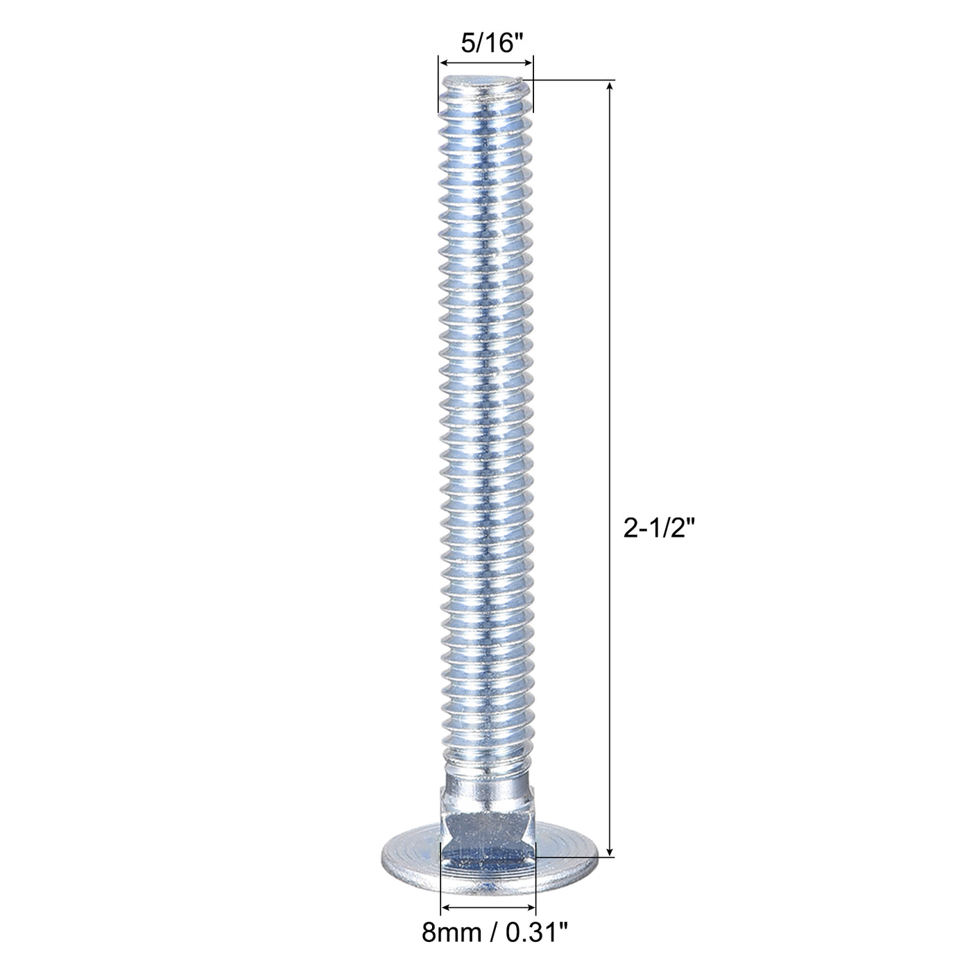 Harfington Carriage Bolt, Round Head Square Neck Q235 Carbon Steel Screws