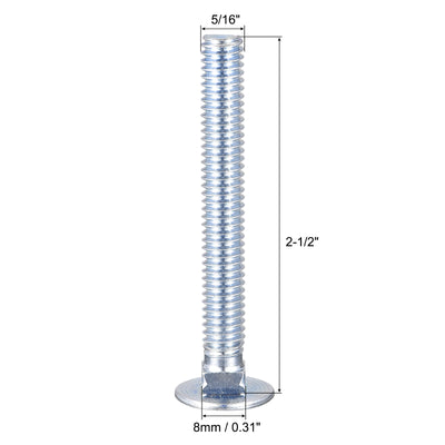 Harfington Carriage Bolt, Round Head Square Neck Q235 Carbon Steel Screws