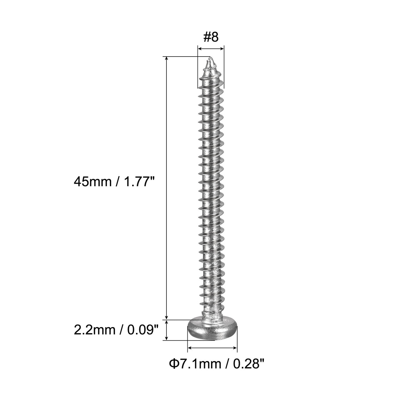 Harfington Screws Phillips Self Tapping Screw 304 Stainless Steel