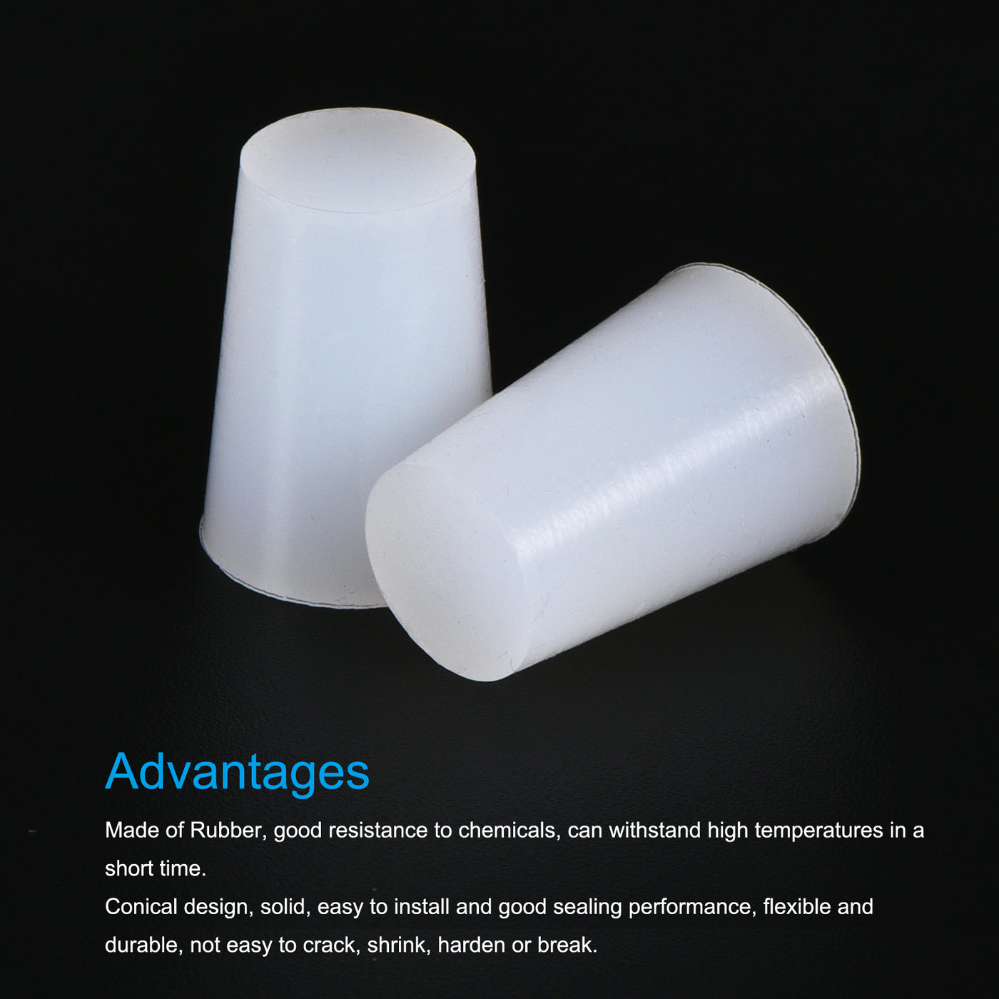 Harfington Silicone Rubber Tapered Plug, Solid for Powder Coating, Painting, Laboratory Use