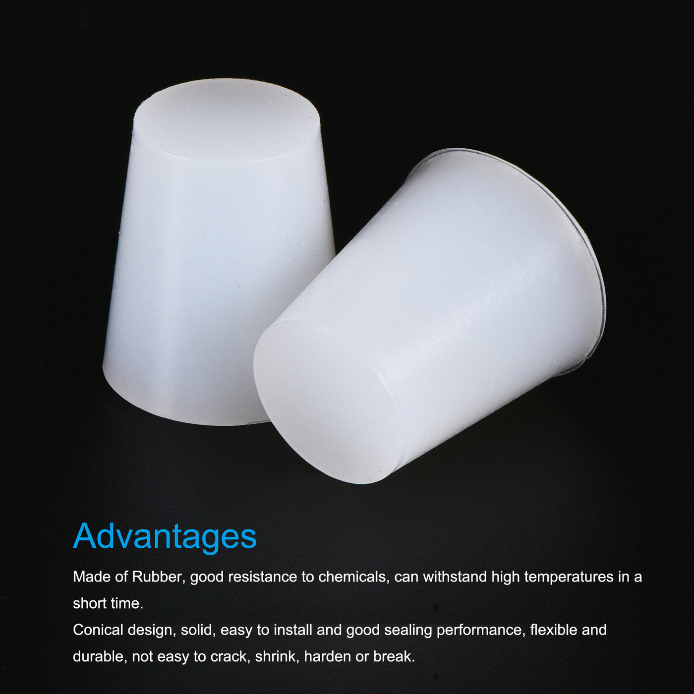 Harfington Silicone Rubber Tapered Plug, Solid for Powder Coating, Painting, Laboratory Use