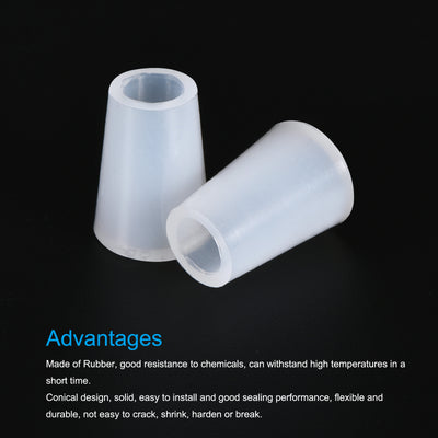 Harfington Silicone Rubber Tapered Plug, with Hole for Powder Coating, Laboratory Use