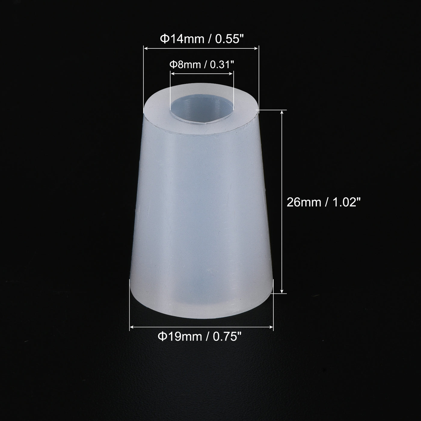 Harfington Silicone Rubber Tapered Plug, with Hole, for Painting, Laboratory Use