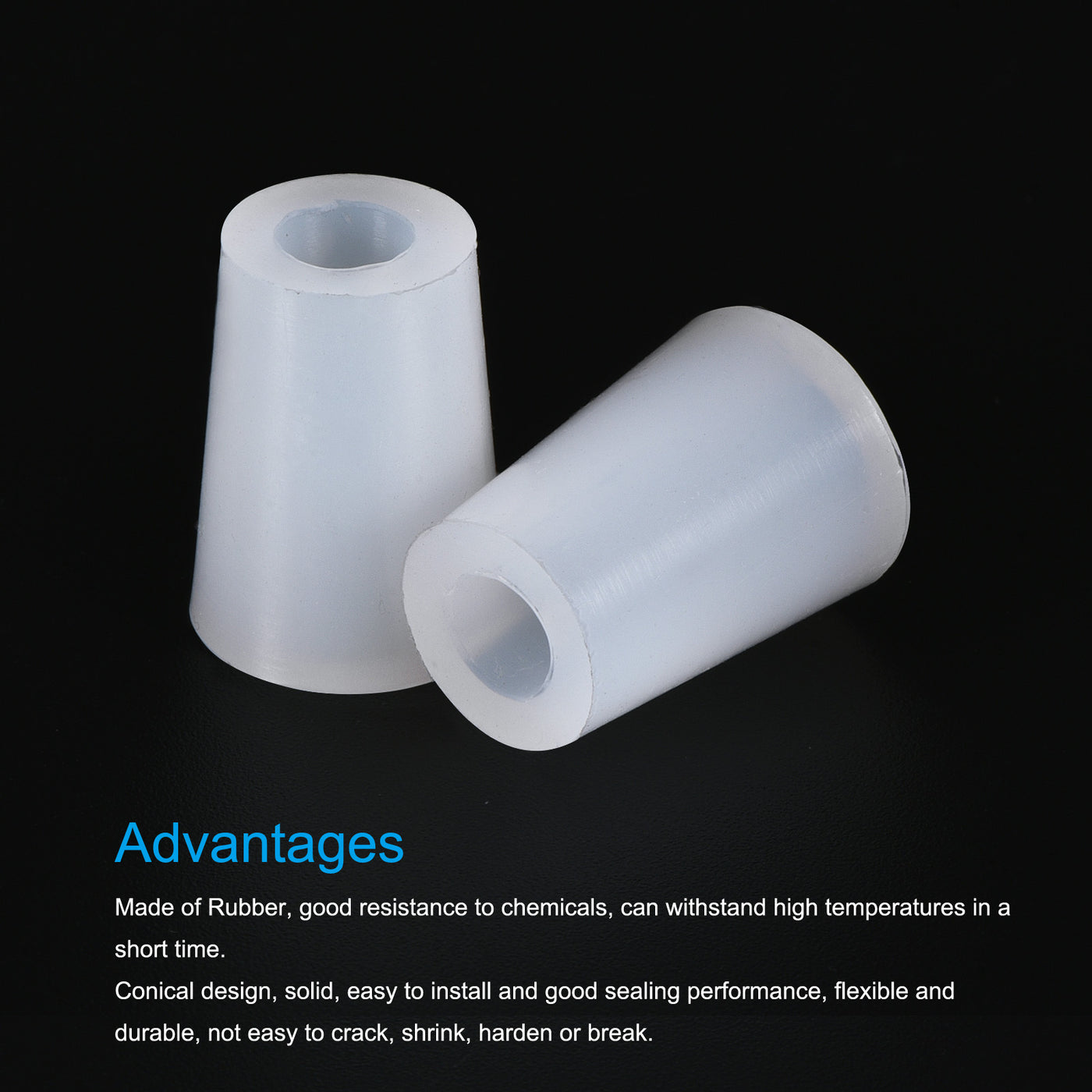 Harfington Silicone Rubber Tapered Plug, with Hole, for Painting, Laboratory Use