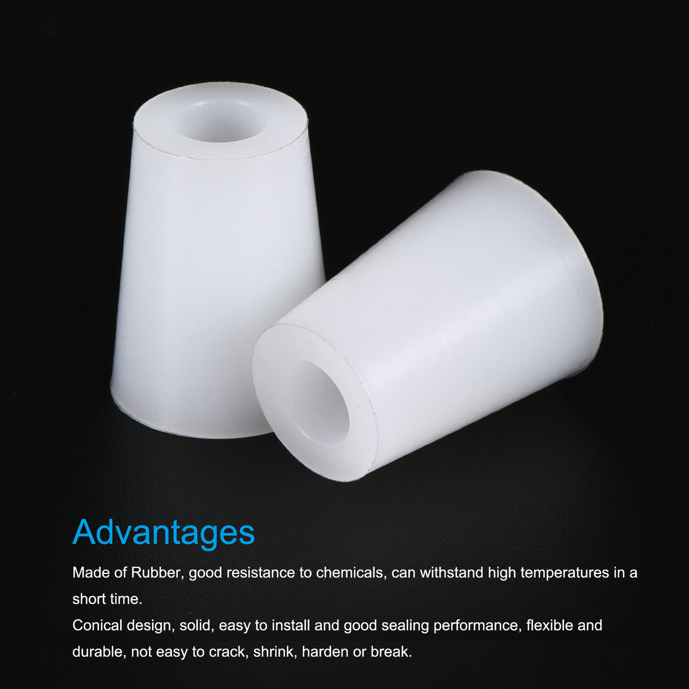 Harfington Silicone Rubber Tapered Plug, with Hole, for Painting, Laboratory Use