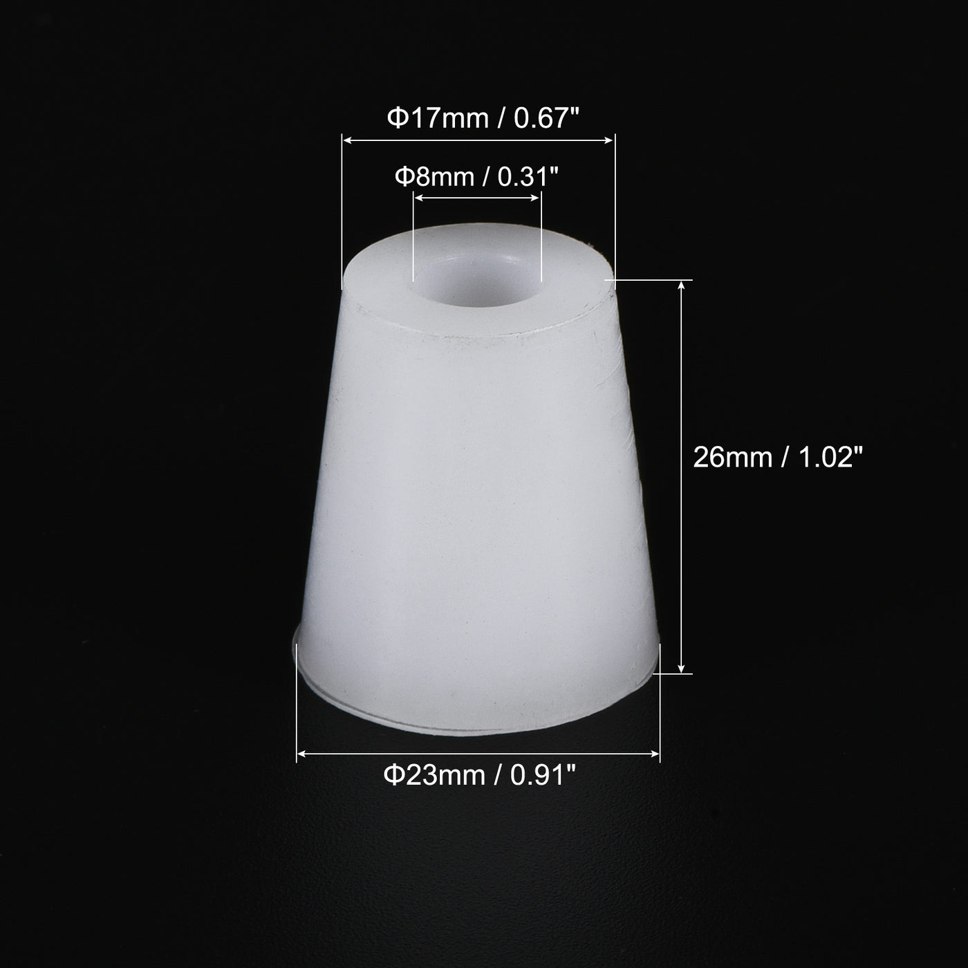 Harfington Silicone Rubber Tapered Plug, with Hole, for Painting, Laboratory Use