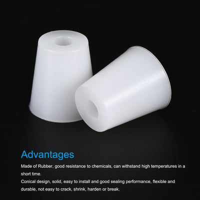 Harfington Silicone Rubber Tapered Plug, with Hole, for Painting, Laboratory Use