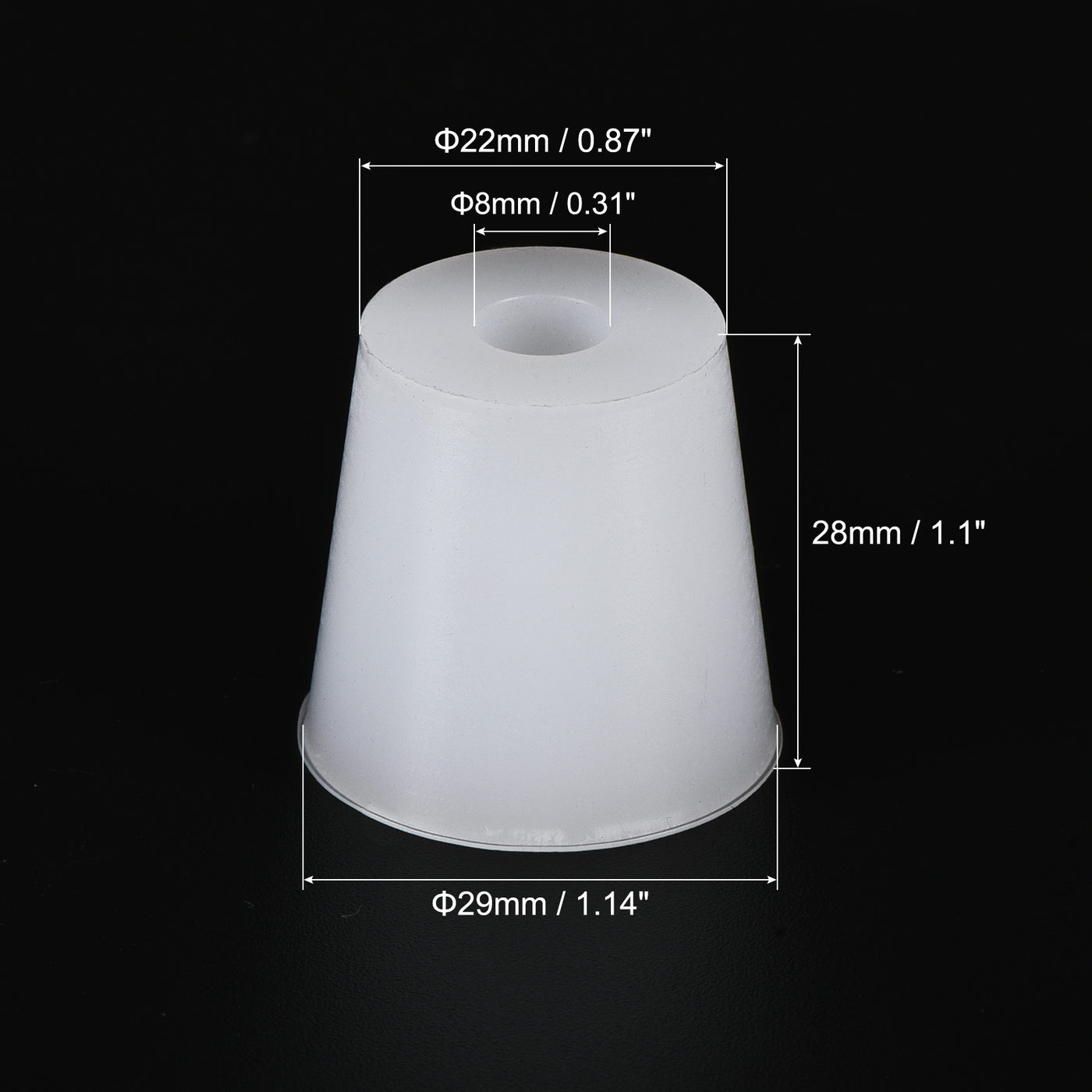 Harfington Silicone Rubber Tapered Plug, with Hole, for Painting, Laboratory Use
