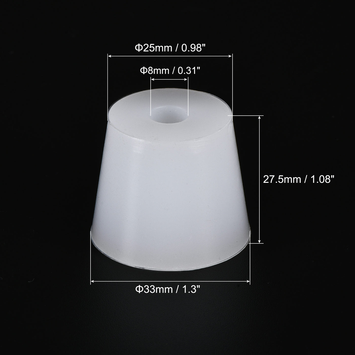 Harfington Silicone Rubber Tapered Plug, with Hole, for Painting, Laboratory Use