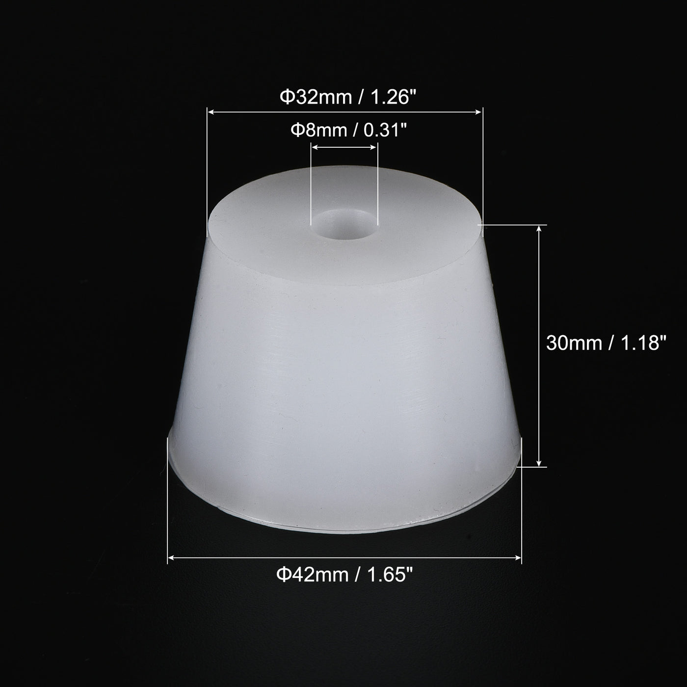 Harfington Silicone Rubber Tapered Plug, with Hole, for Painting, Laboratory Use