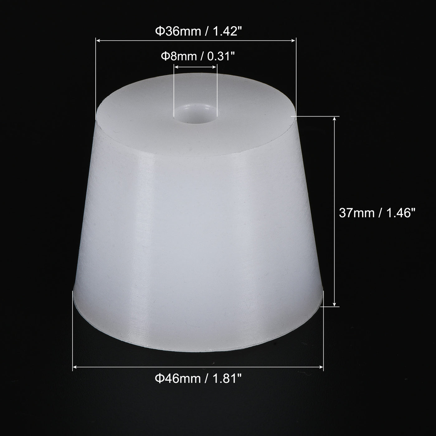 Harfington Silicone Rubber Tapered Plug with Hole for Powder Coating, Painting, Laboratory