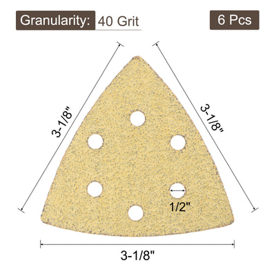 Harfington Triangle Sandpaper Pads Hole Hook Loop Backed