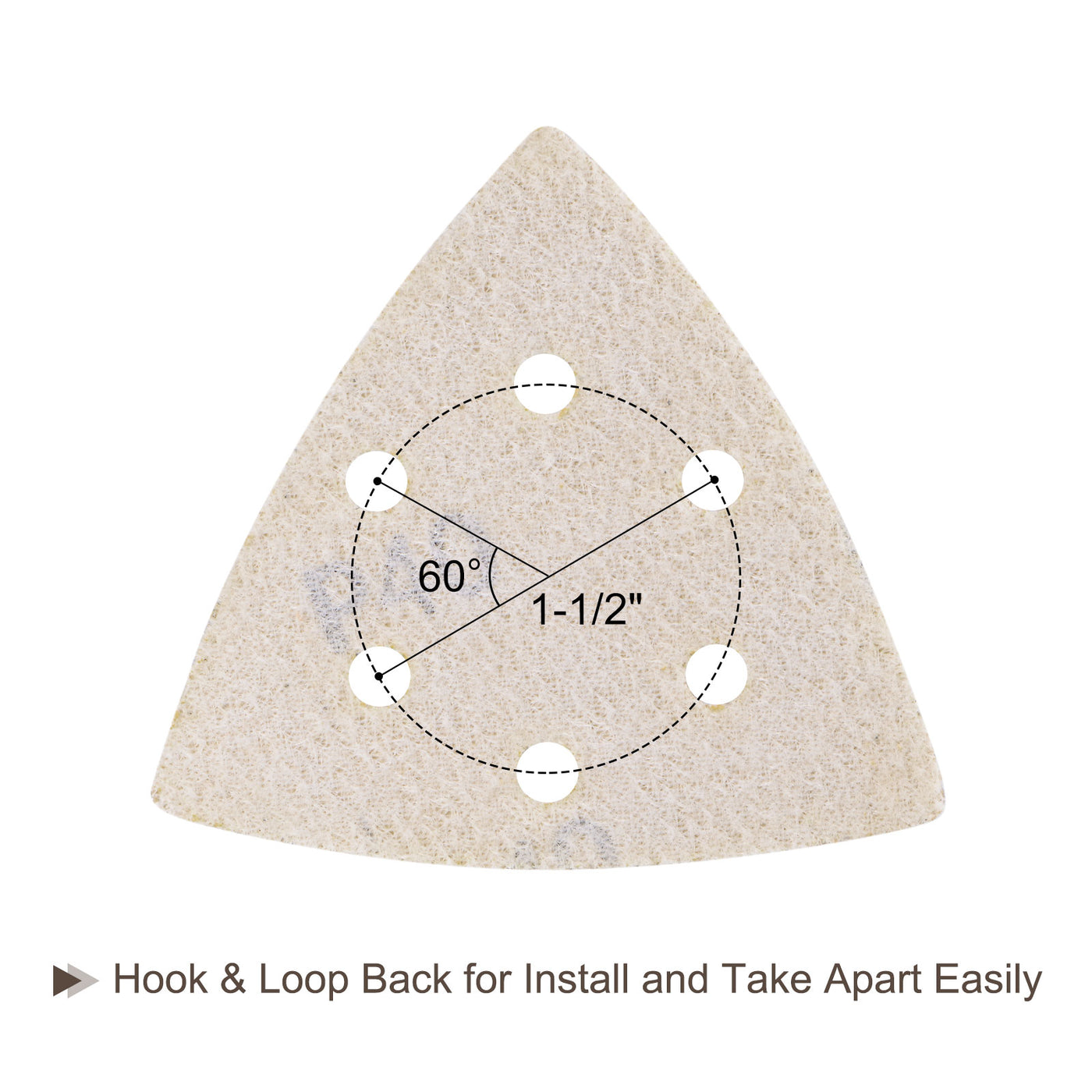 Harfington Triangle Sandpaper Pads Hole Hook Loop Backed